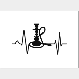 Shisha Hookah Heartbeat Heart Rate ECG Posters and Art